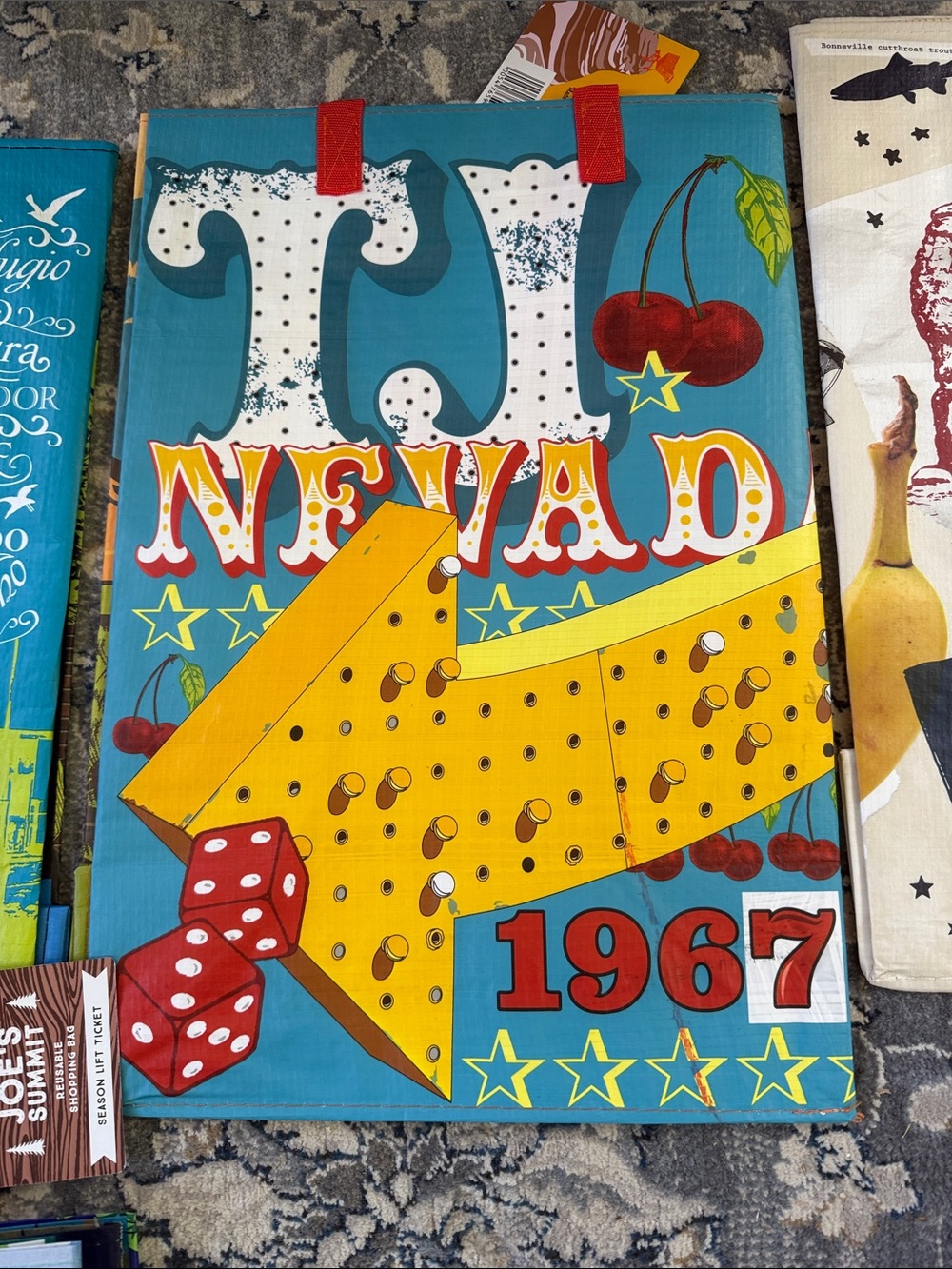 NWT 5 Trader Joe's Reusable Tote Bag Set — Colorful State & Camp Designs - Picture 6 of 12